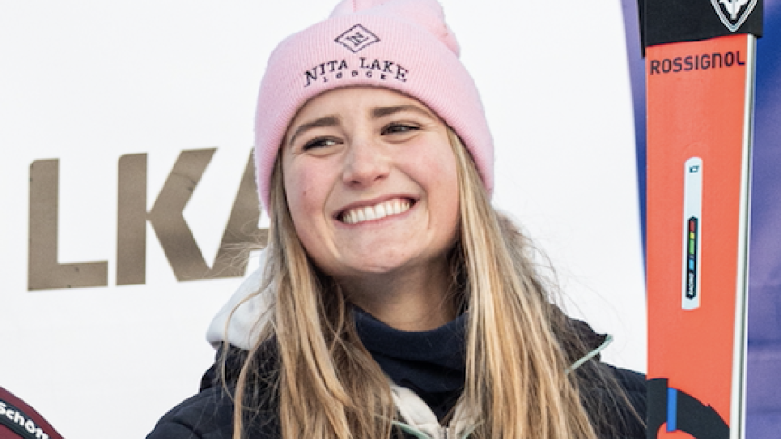 Smiling on the Podium