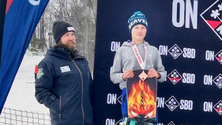 Stuart on the podium
