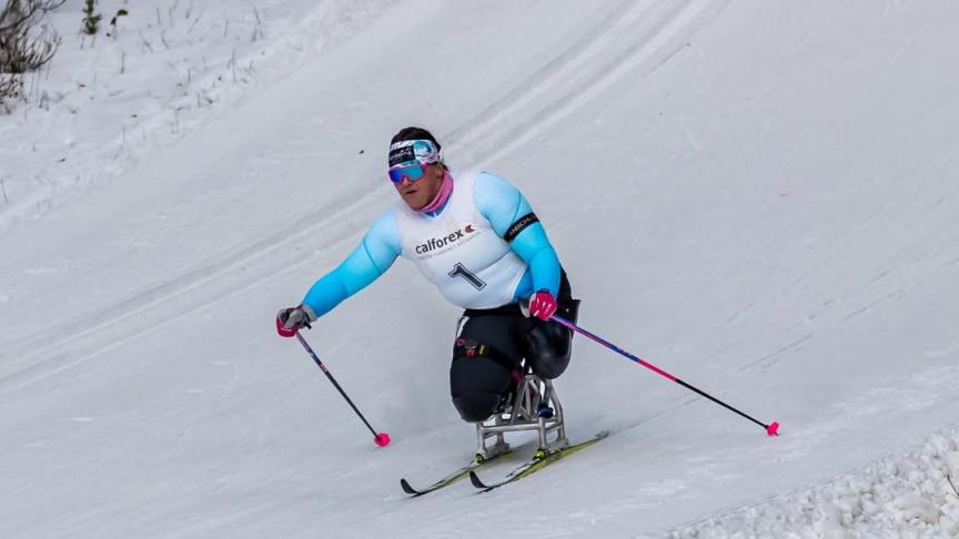 skiing fast downhill