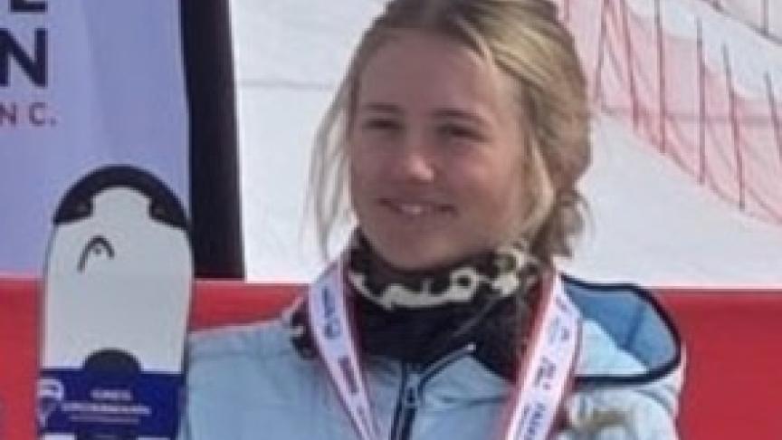 on the podium